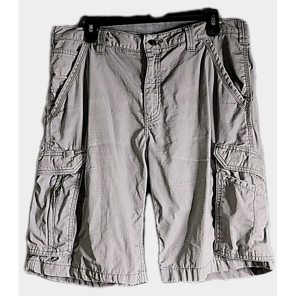 Carhartt Force Cargo Shorts Mens 34 Gray Relaxed Fit 100% Cotton READ